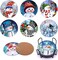 Coaster with Holder, Snowman Diamond Painting Art Coasters Kit, DIY Drink Coasters with Cork Base Diamond Art Painting Coasters Kit for Adults Kids Beginners